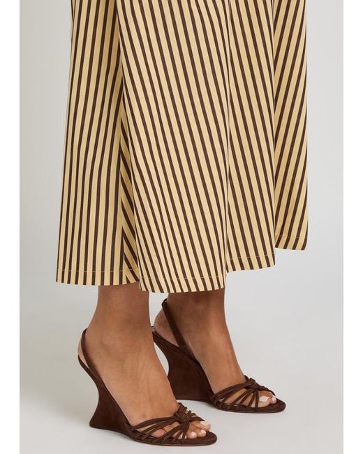 Aquazzura Brown Serenity 95 Suede Wedge Sandals