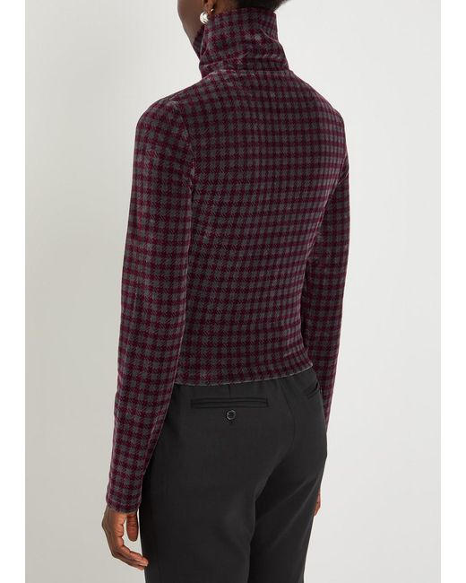 Our Legacy Red Slim Checked Cotton-Blend Top
