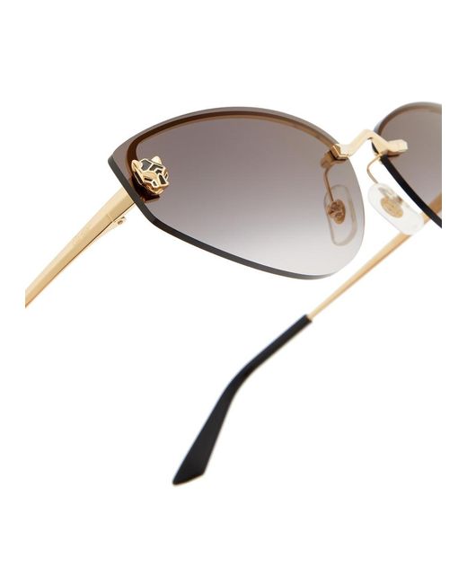 Cartier Metallic Panthère De Cat-eye Sunglasses