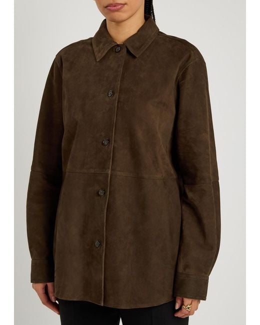 Totême  Brown Suede Overshirt