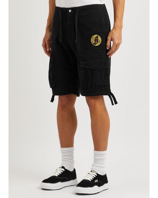 BBCICECREAM Black Logo Stretch-cotton Cargo Shorts for men