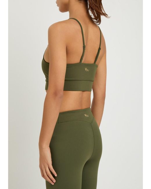 Now You Live Green Leamington Stretch-Jersey Bra Top