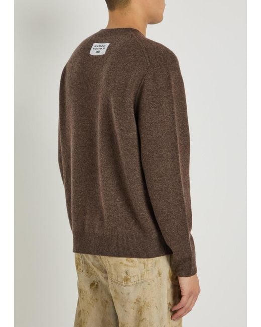 Acne Brown Cashmere-Blend Jumper for men