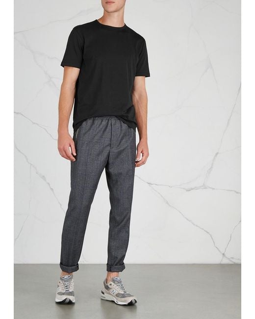 Sunspel Black Cotton T-Shirt for men