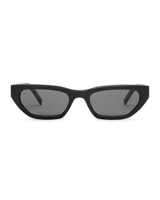 Saint Laurent Black Slm126 Narrow Cat-eye Sunglasses
