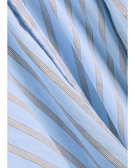 Officine Generale Blue Giacamo Striped Cotton Shirt for men