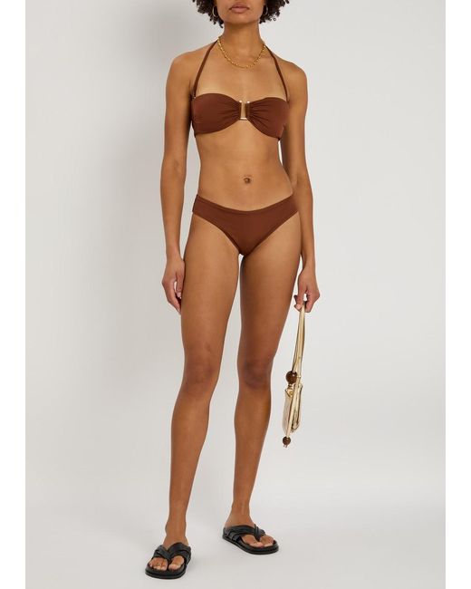 Max Mara Brown Amelia Strapless Bikini Top