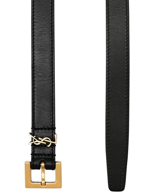 Saint Laurent Black Logo Leather Belt