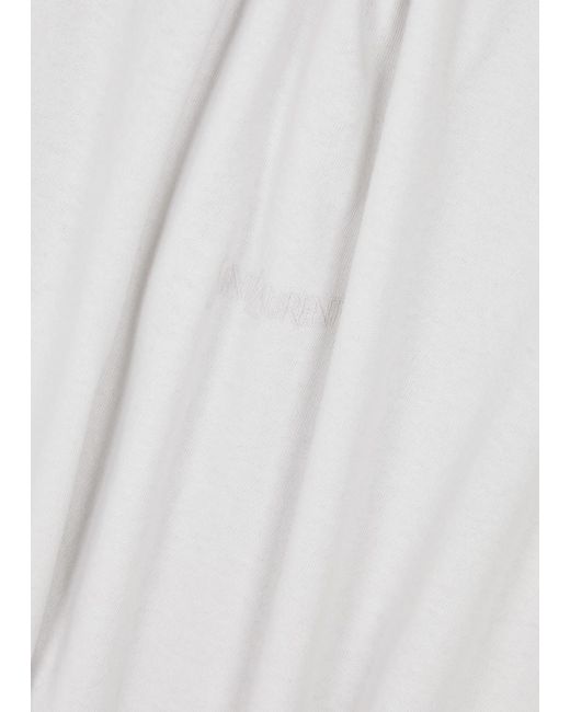Saint Laurent White Logo-embroidered Cotton T-shirt