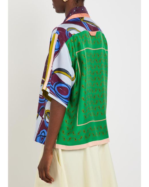 Otzio Blue Cecilia Printed Silk Shirt