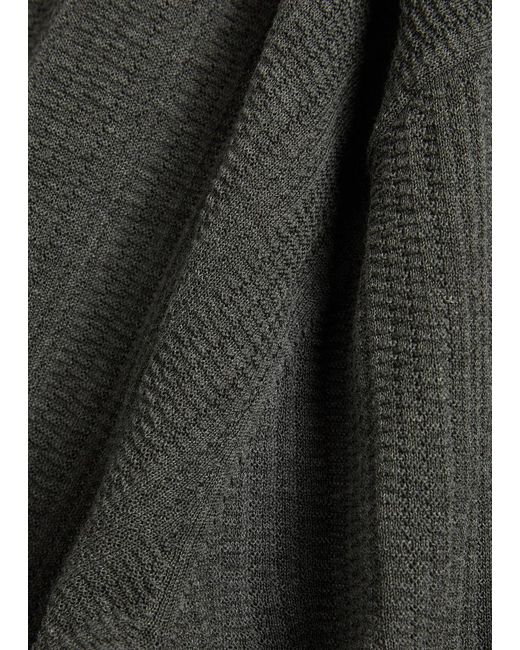 Emporio Armani Gray Fine-Knit Cotton Polo Shirt for men