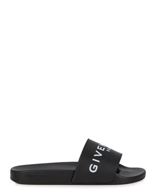 Givenchy Black Logo Rubber Sliders