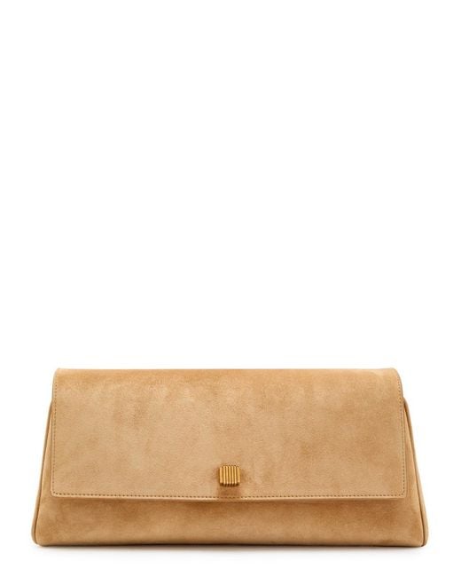 Khaite Brown Audrey Suede Clutch
