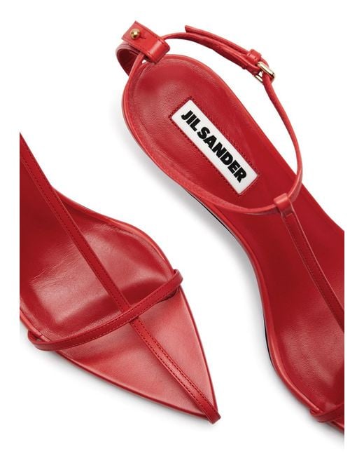 Jil Sander Pink High 65 Leather Sandals