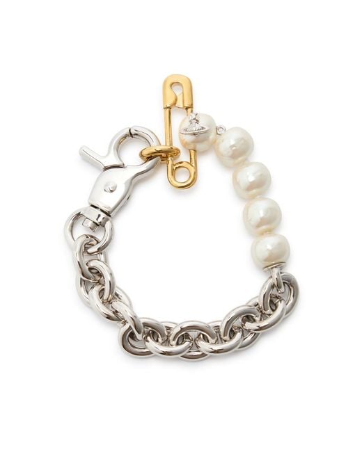 Vivienne Westwood Claude Pearl And Chain Bracelet in