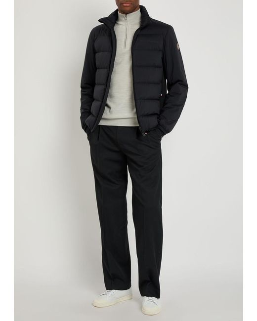 Moncler Blue Arapipe Padded Shell And Stretch-Jersey Jacket for men