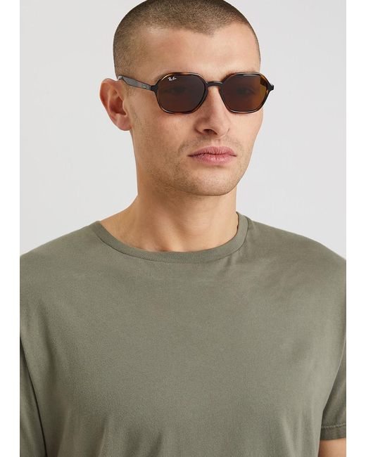 Ray-Ban Brown Tortoiseshell Hexagon-frame Sunglasses for men