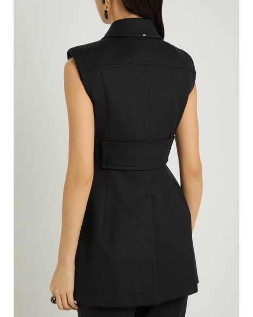 Sportmax Black Sleeveless Cotton-Blend Blazer