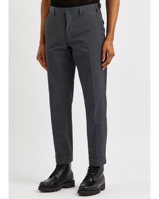 Dries Van Noten Gray Philip Slim-leg Cotton-blend Trousers for men