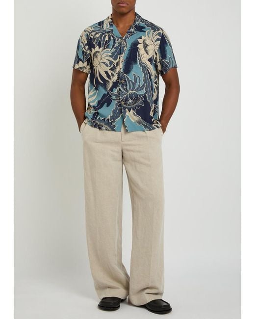 J.W. Anderson Blue Floral-Print Woven Shirt for men