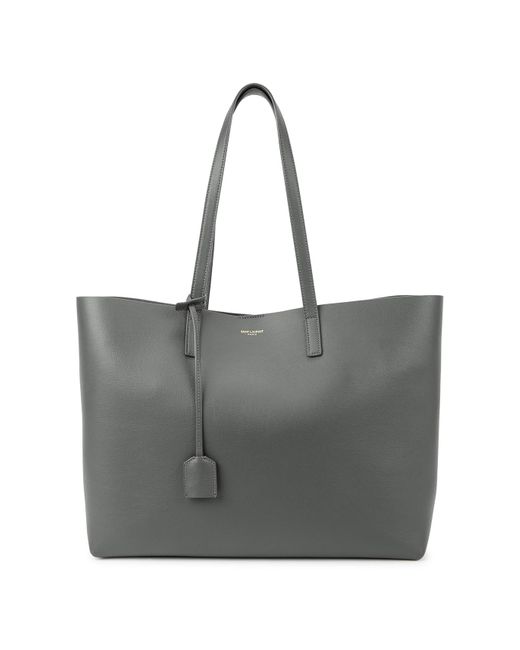 Saint Laurent Gray East West Grained Leather Tote, Tote Bag