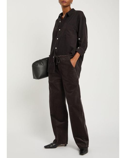 Citizens of Humanity Black Aurora Straight-Leg Corduroy Trousers