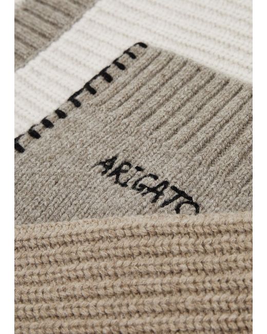 Axel Arigato Natural Franco Patchwork Wool-Blend Cardigan for men