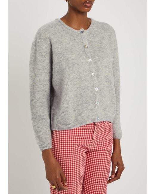 American Vintage Gray Vitow Brushed-Knit Cardigan