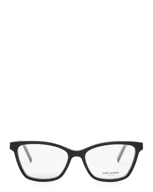 Saint Laurent Black Wayfarer-Style Designer Optical Glasses