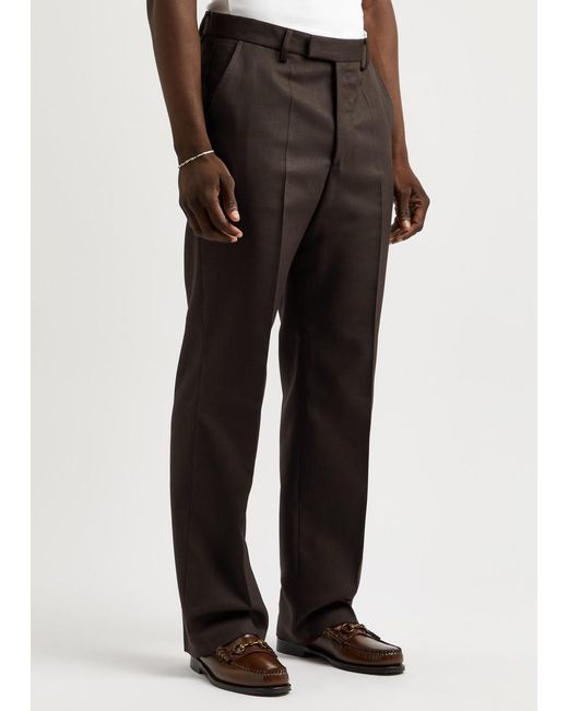 Second Layer Gray Primo Straight-Leg Twill Trousers for men