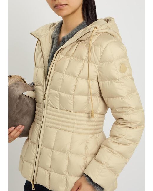 Moncler Natural Engoulevent Hooded Quilted Shell Jacket