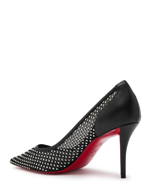 Christian Louboutin Black Apostropha 80 Embellished Mesh Pumps