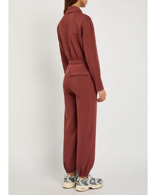 Varley Red Jessie Stretch-Jersey Jumpsuit