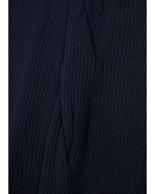 Diane von Furstenberg Blue Clara Ribbed-knit Midi Dress