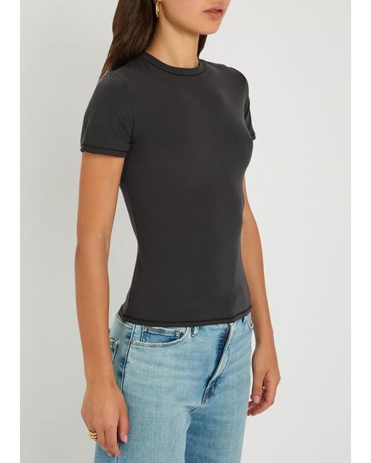 Skims Black Stretch-Jersey T-Shirt