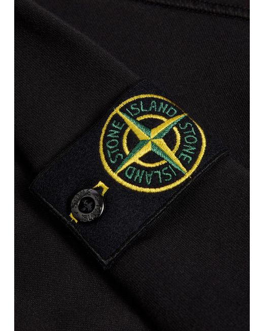 Stone Island Black Logo Cotton Sweatshirt for men