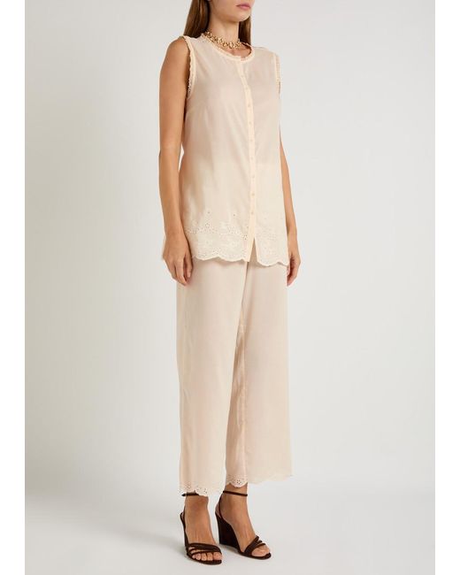 Reformation Natural Willa Cotton-Blend Top And Trousers Set