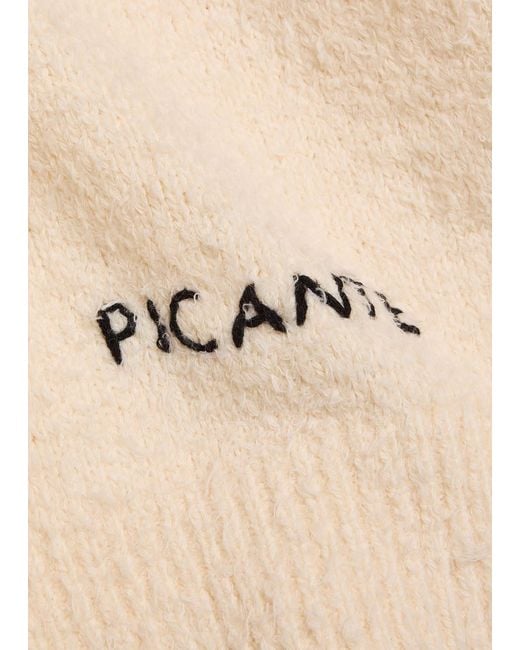 Picante Natural Shaggy Logo-Embroidered Cotton-Blend Polo Jumper for men