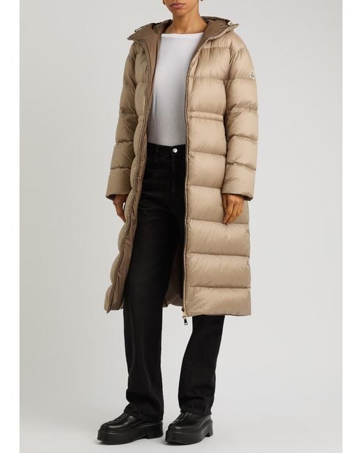 Moncler Natural Boulogne Reversible Quilted Shell Coat