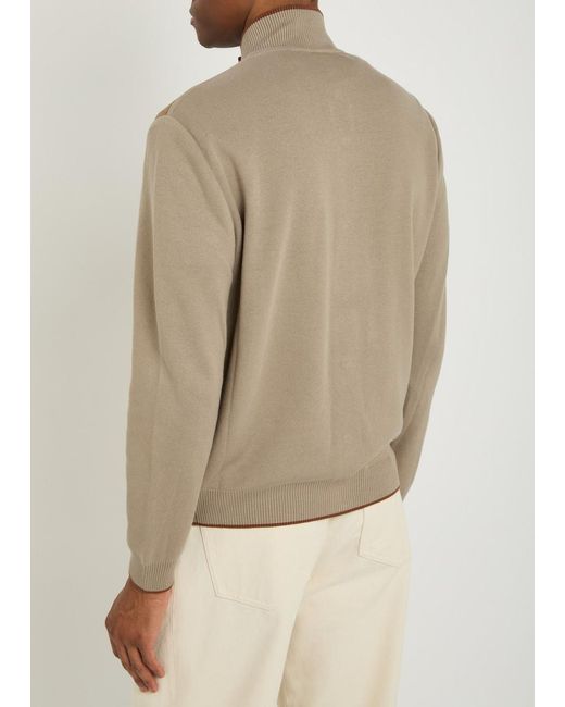 Canali Natural Panelled Suede And Ribbed-Knit Jacket for men