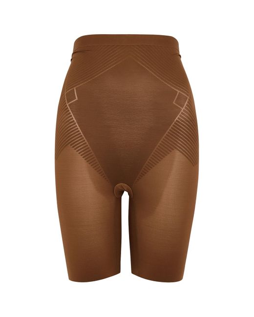 Spanx Brown Thinstincts 2.0 High-Waist Mid-Thigh Shorts