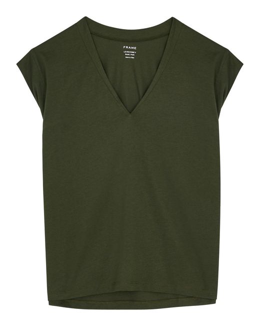FRAME Green Le Mid Rise Cotton T-Shirt