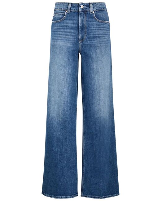 PAIGE Blue Sasha Distressed Wide-Leg Jeans