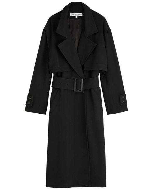 J.W. Anderson Black Belted Wool Trench Coat