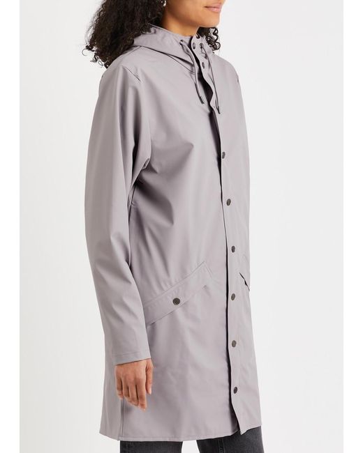 Rains Gray Hooded Rubberised Jacket