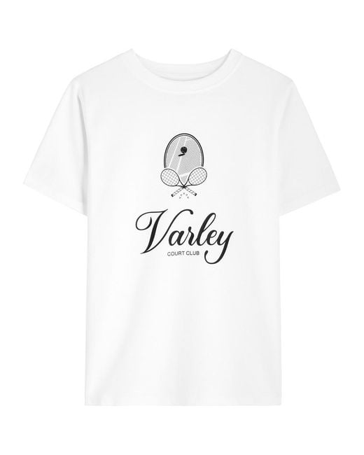 Varley White Coventry Branded Cotton-Blend T-Shirt