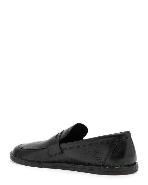 The Row Black Cary Leather Loafers