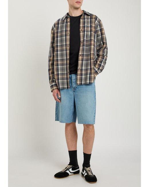FRAME Blue Baggy Denim Shorts for men