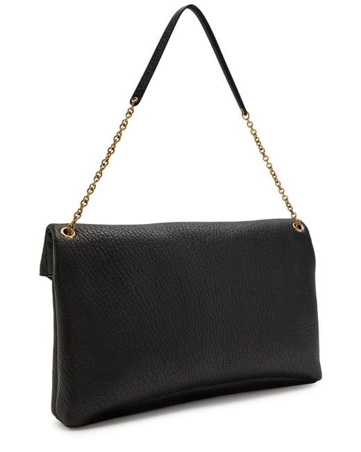 Saint Laurent Black Envelope Grained Leather Pouch