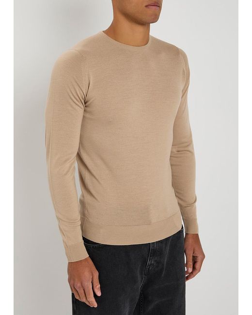 John Smedley Natural Lundy Wool Jumper for men